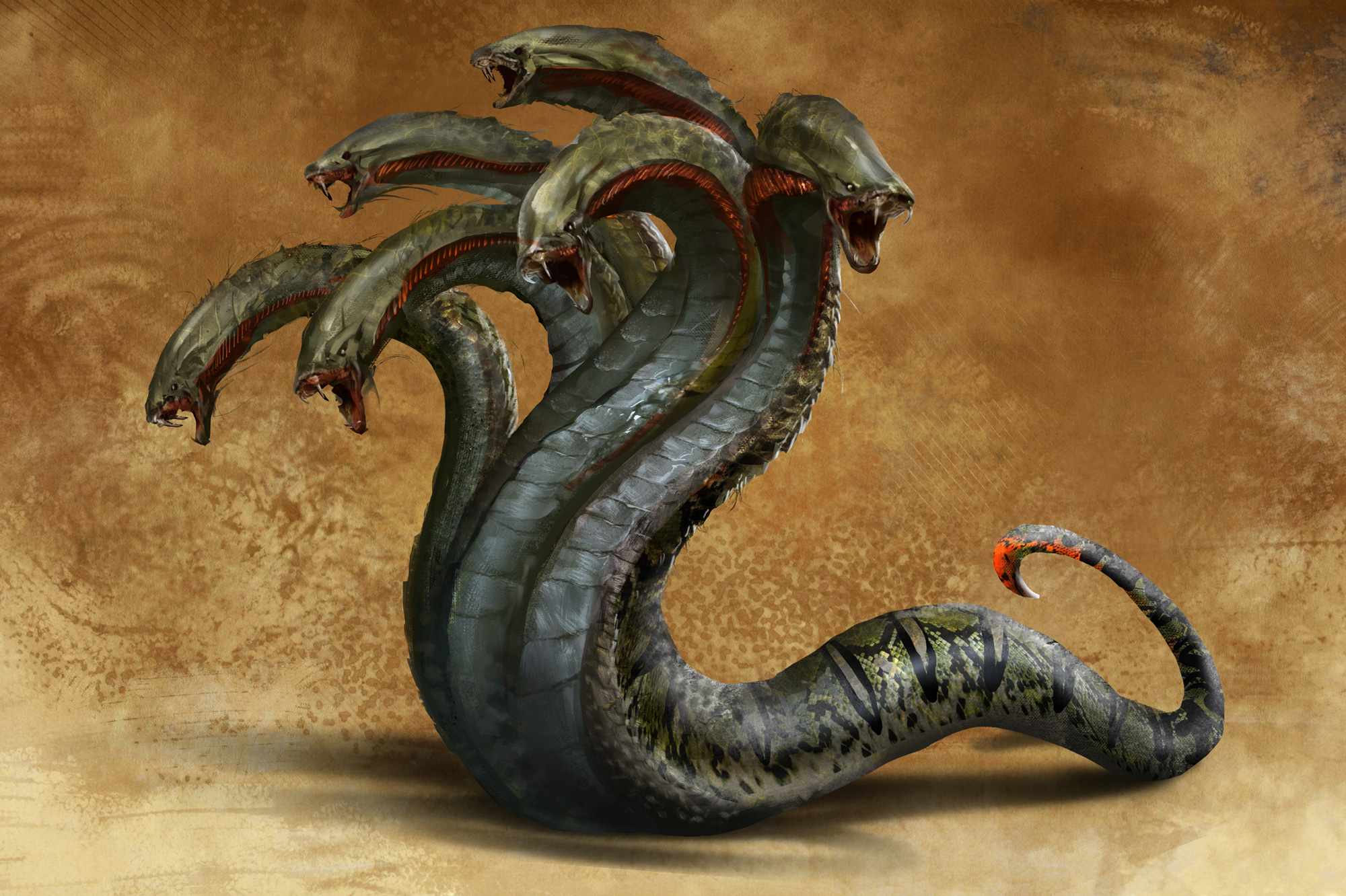 Чудовищный змей 8. Лернейская гидра. Лернейская гидра дракон. Семиголовая гидра. Lerneyskuyu gidru.
